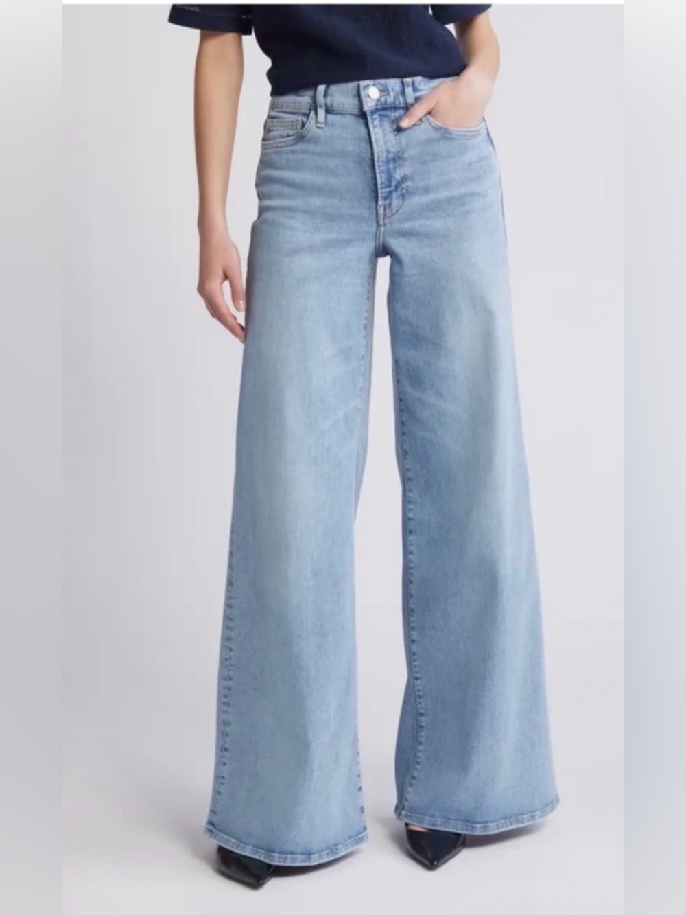 Frame Le Palazzo wide jeans.